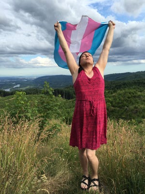 Jamie Shupe, the first person to be legally recognized as gender non-binary, at home in Oregon.