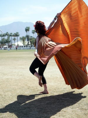 Amber Spandau dances to Lee Fields and the Expressions during Coachella .