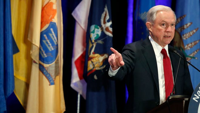 Attorney General Jeff Sessions speaks at the National Association of Attorneys General annual winter meeting on Feb. 28, 2017, in Washington.