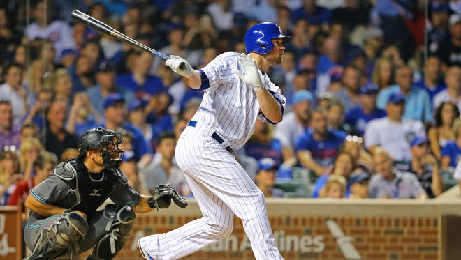 Aug 1: Cubs starting pitcher Jon Lester hits a two run home run  -- the first of his career -- against the Diamondbacks.