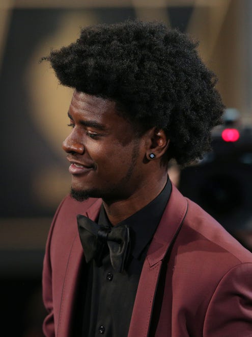 Josh Jackson is introduced as the No. 4 pick to the Suns in the first round of the 2017 NBA draft at Barclays Center.