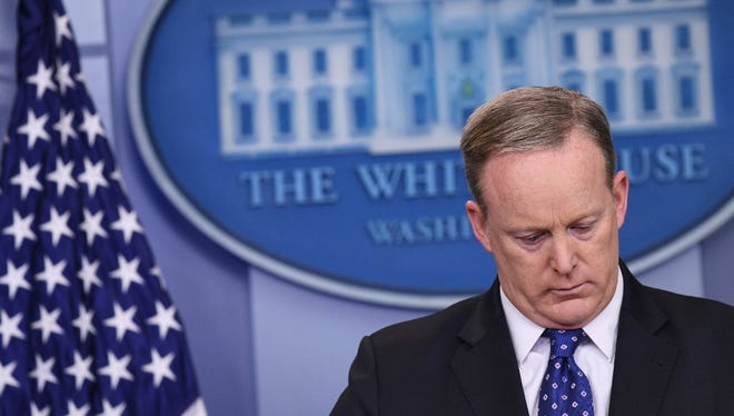 Sean Spicer resigns as White House spokesman on July 21, 2017.