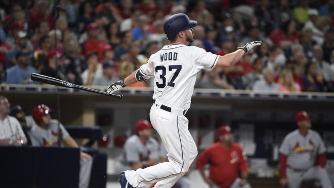 Sept. 5: Padres starting pitcher Travis Wood hits a two-run home run against the Cardinals -- his second in less than a week.