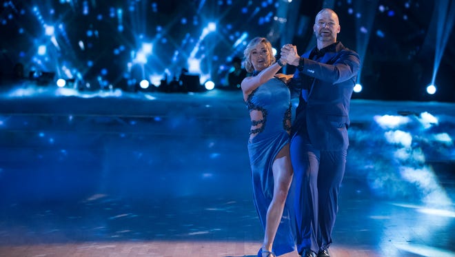 Lindsay Arnold and David Ross compete in the semifinals of Dancing With the Stars.