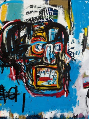 “Untitled,” Jean-Michel Basquiat's 1982 art piece, sold for a record $110.5 million at Sotheby’s auction of contemporary art.