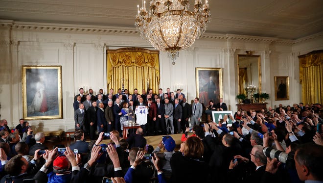 The Cubs visit President Obama at the White House.