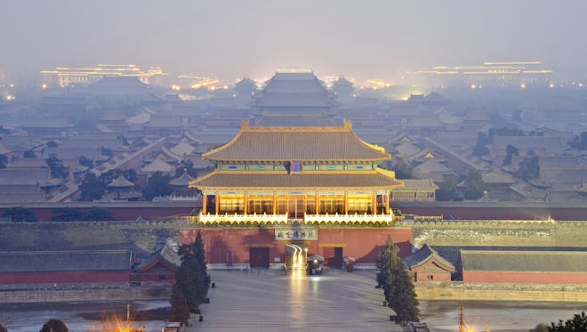 An aerial bird view of the Forbidden City.