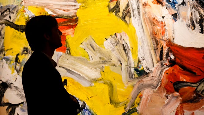 LONDON, ENGLAND - OCTOBER 10:  Willem De Kooning's Untitled XXI (est $25-35m) from the collection of A. Alfred Taubman is displayed as part of the Frieze week exhibition at Sotheby's on October 10, 2015 in London, England. Opening to the public this week the exhibition features highlights from the most valuable private collection ever offered at auction, the collection of A. Alfred Taubman, which spans Antiquities, Old Masters, Impressionist, Modern and Contemporary Art.  (Photo by Tristan Fewings/Getty Images for Sotheby's)