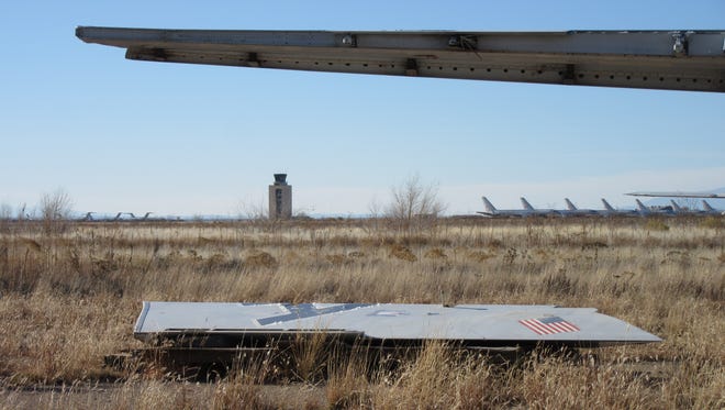 Planes -- and pieces of planes -- are seen at the Roswell “boneyard” on Dec. 4, 2015.