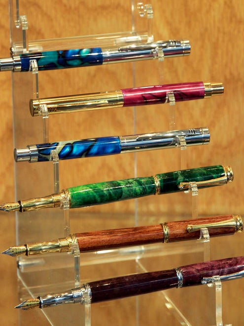 These fountain pens are handmade for Daly's Pen Shop in Wauwatosa.