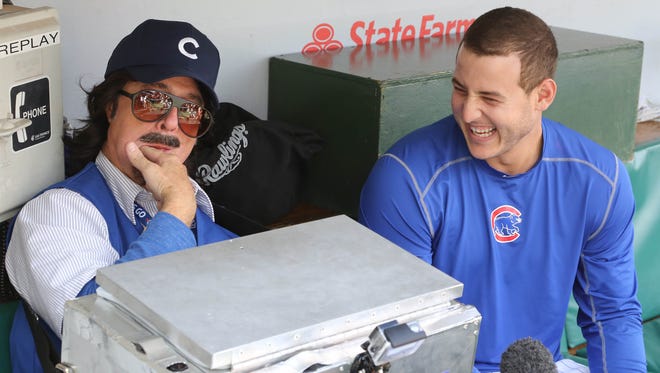 This is Steven Colbert. Seriously. (And Cubs star Anthony Rizzo, too.)