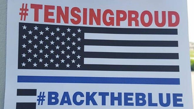 The logo of the Facebook group Support Ray Tensing will adorn T-shirts worn Monday during a march and prayer vigil.