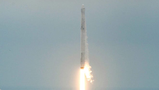 The SpaceX Falcon 9 rocket launched from Kennedy Space Center on Sunday, Feb. 19, 2017, en route to the International Space Station. The Dragon cargo ship was scheduled to dock with the space station Wednesday, Feb. 22, 2017, but it was pushed back to Thursday, Feb. 23, 2017.