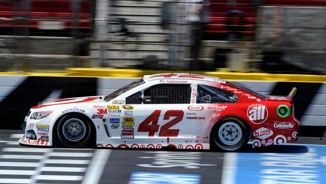 Kyle Larson during practice for the 2014 Sprint Showdown at Charlotte Motor Speedway.