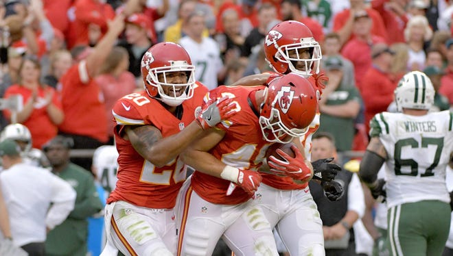 12. Chiefs (15): They scored one TD apiece on offense, defense and special teams Sunday -- good way to stay afloat while Jamaal Charles and Justin Houston mend.