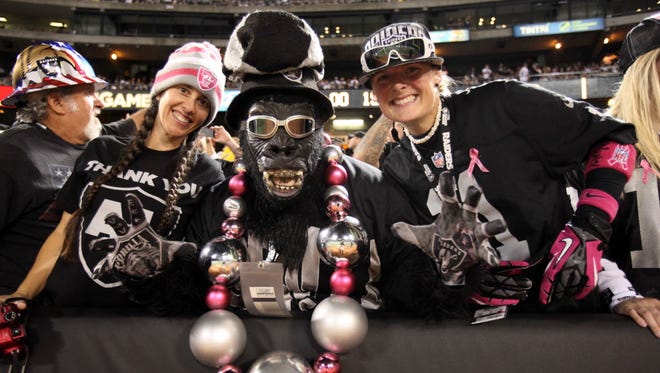 Raiders fans at a game in Oakland.