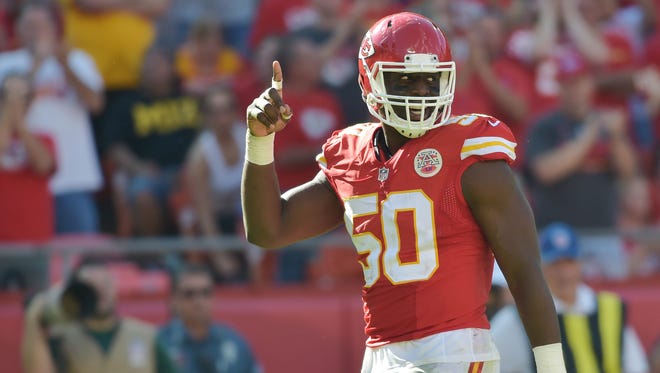 Justin Houston, OLB, Chiefs: Injured ACL and LCL, out at least first six games of season.