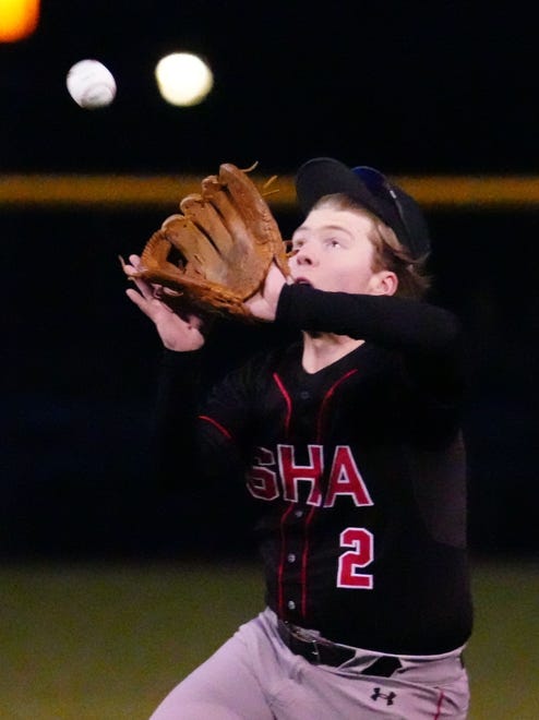 Waukesha South second baseman Brandon Dable (2) makes a catch during the game against Pius XI at Frame Park in Waukesha, Thursday, March 28, 2024.