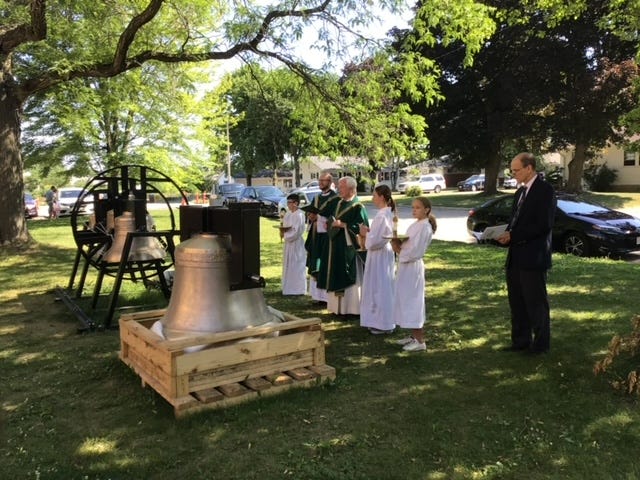 St. Charles Parish in Hartland opened its new church which was just built. One of its features is four large bells in its bell tower that peal throughout the day as well as for weddings and funerals.